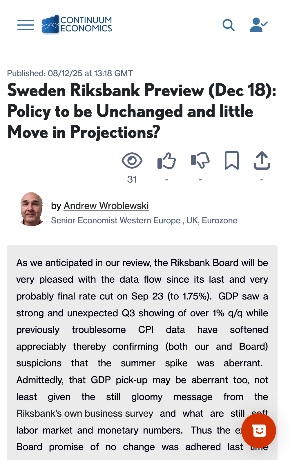 DM Central Bank Policy